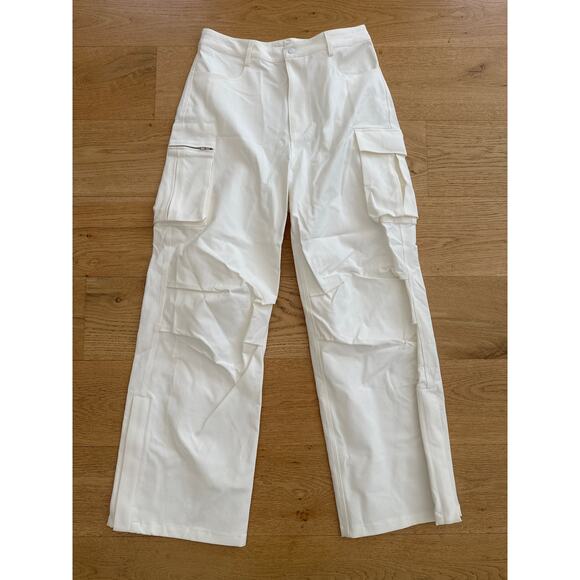Paper Moon - Cargo Pants with Zip Ankles in White - Picture 1 of 5